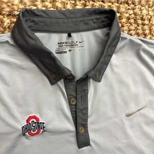 Nike Dri-FIT Men’s Gray Polo with Ohio State Embroidery OSU